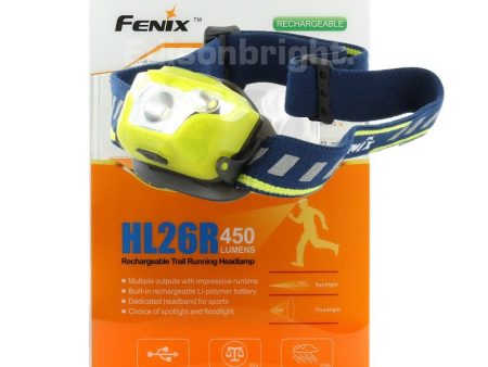 New Fenix HL26R 450 Lumens CREE LED rechargeable runners headlamp with On-Board battery Pack Online now