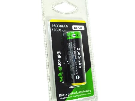 Single Genuine EdisonBright EBR26 2600mAh 18650 3.7v Li-Ion rechargeable protected battery on Sale