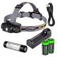 Fenix HL55 900 Lumen CREE LED Headlamp with Fenix ARE-X1 battery charger, Fenix 18650 ARB-L2M rechargeable battery and two EdisonBright CR123A Lithium batteries Discount