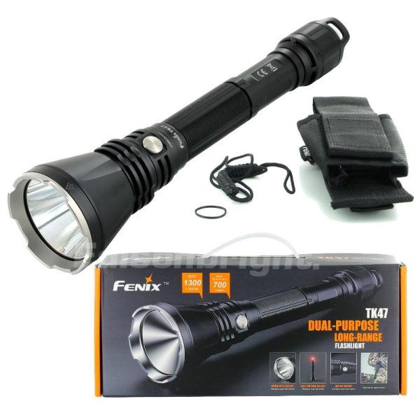 Brand New TK47 1300 Lumens CREE LED Dual-purpose Flashlight with SOS, RED Flasher For Cheap