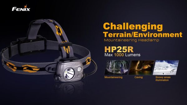 Fenix HP25R 1000 Lumen USB rechargeable CREE XM-L2 U2 LED Headlamp, Fenix 18650 rechargeable Li-ion battery Online Sale