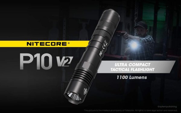 Nitecore P10 V2 1100 Lumen LED Tactical Flashlight with Hard Holster and EdisonBright battery carrying case Sale