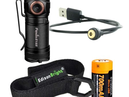 Fenix E18R 750 Lumen CREE LED USB rechargeable EDC keychain Flashlight EdisonBright brand holster bundle For Sale