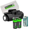 EdisonBright Olight PL1-II 450 lumen LED flashlight for handgun, with 2 X CR123A lithium batteries and Battery case bundle Online now