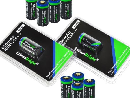 12 Pack Brand New EdisonBright EBR65 16340 (RCR123A) rechargeable Li-ion batteries Online