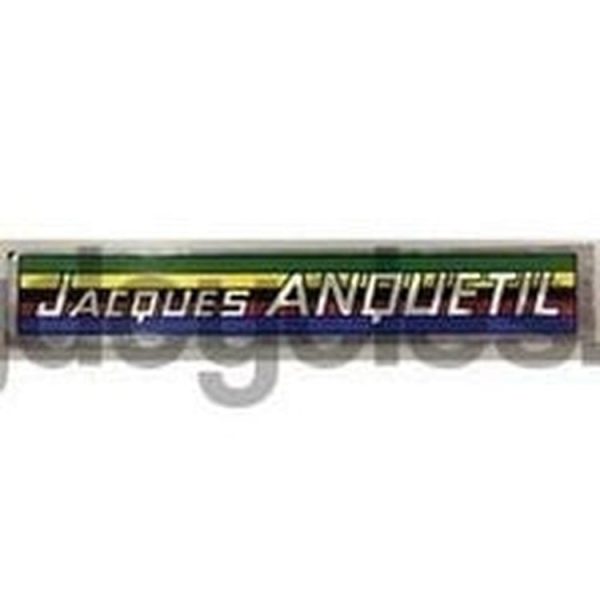 ANQUETIL metalised down-tube panel with rainbow band background. For Sale