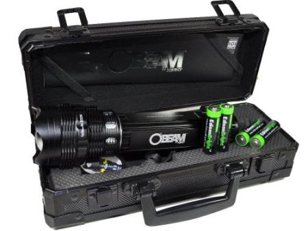 Nebo O2 Beam 420 Lumen LED flashlight in special gift case with 4 X EdisonBright AA alkaline batteries. 5 lighting modes. Zoom adjustable beam. Hot on Sale