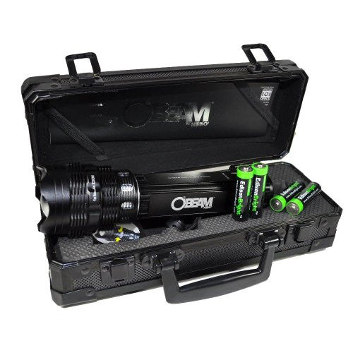 Nebo O2 Beam 420 Lumen LED flashlight in special gift case with 4 X EdisonBright AA alkaline batteries. 5 lighting modes. Zoom adjustable beam. Hot on Sale