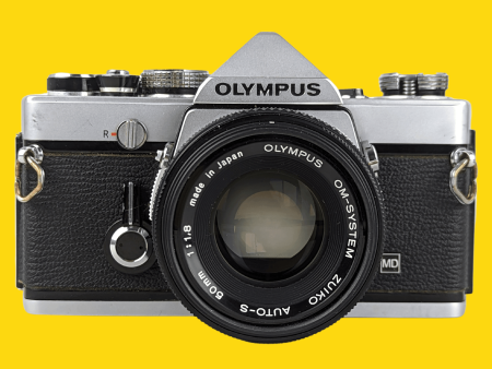 Olympus OM 1 Vintage 35mm SLR Film Camera with f 1.8 50mm Prime Lens on Sale