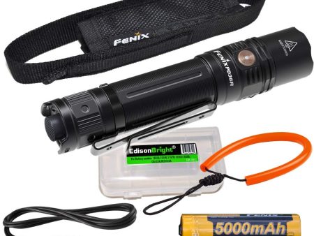 Fenix PD36R 1600 Lumen rechargeable CREE LED tactical Flashlight, ALL-01 lanyard with EdisonBright charging cable carry case bundle Fashion