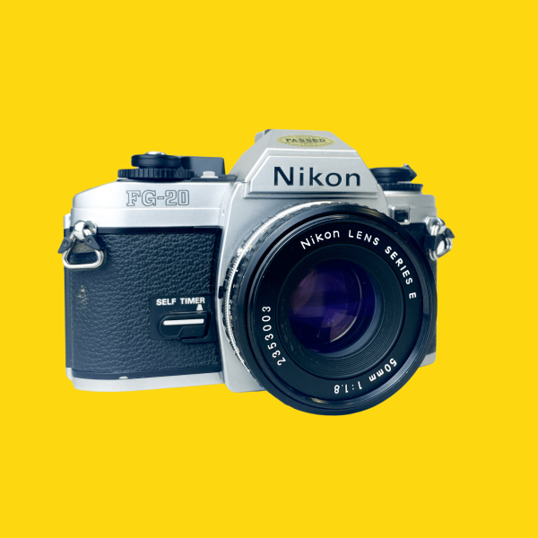 Nikon FG-20 35mm SLR Film Camera With Nikon E-Series 50mm F1.8 Cheap