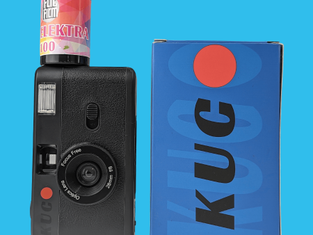 35mm Film Camera Reusable Starter Pack with Flash and 1 x 35mm Film - Black KUGO For Cheap