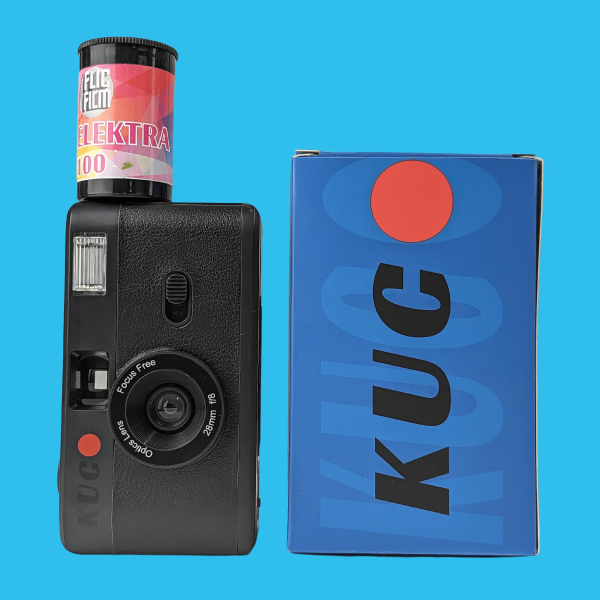 35mm Film Camera Reusable Starter Pack with Flash and 1 x 35mm Film - Black KUGO For Cheap