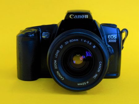 Canon EOS 3000 35mm SLR Film Camera with Canon Prime Lens Fashion