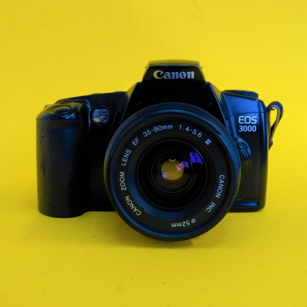 Canon EOS 3000 35mm SLR Film Camera with Canon Prime Lens Fashion