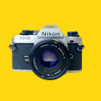 Nikon FG-20 35mm SLR Film Camera With Nikon E-Series 50mm F1.8 Cheap