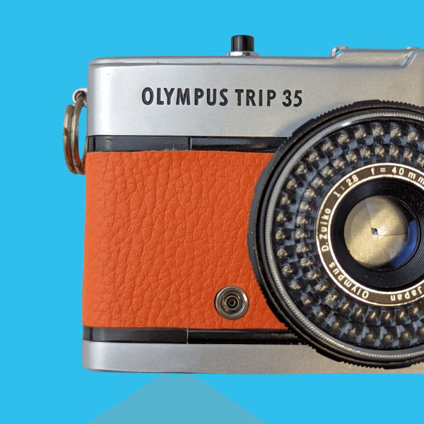 Olympus Trip 35 Orange Leather Point and Shoot 35mm Film Camera Cheap