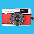 Olympus Trip 35 Red Leather Point and Shoot 35mm Film Camera Online Sale