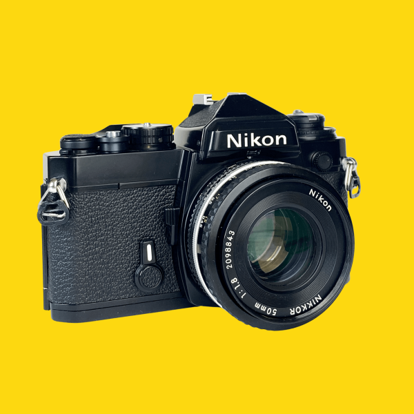 Nikon FE (Black) 35mm SLR Film Camera With Nikkor 50mm F1.8 Lens Fashion