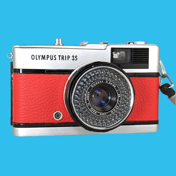 Olympus Trip 35 Red Leather Point and Shoot 35mm Film Camera Online Sale