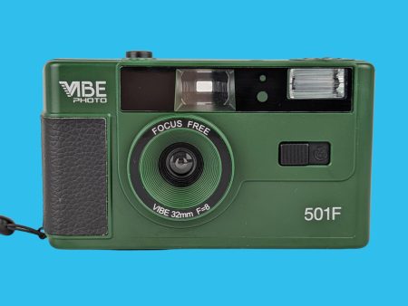 Retro VIBE 35mm Film Camera Reusable Point And Shoot - Green Hot on Sale