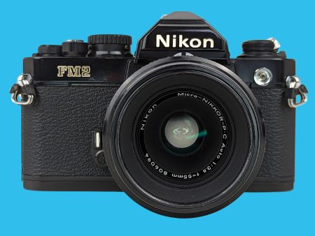 Nikon FM2 35mm SLR Film Camera With Nikon series Macro 55mm F3.5 Lens For Discount