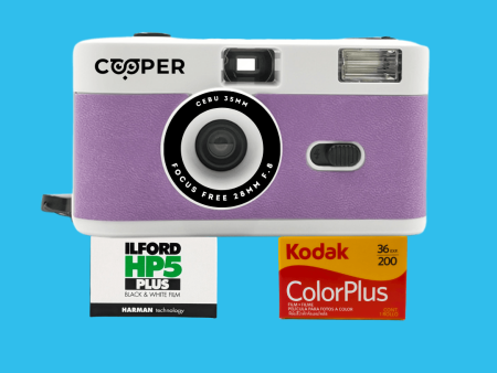 35mm Film Camera Reusable Starter Pack with Flash and 2 x 35mm Film - Violet Cooper Online