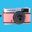 Olympus Trip 35 Pink Leather Point and Shoot 35mm Film Camera on Sale