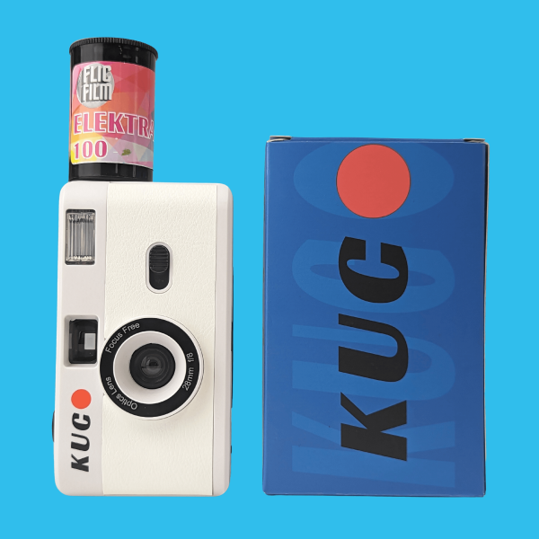 35mm Film Camera Reusable Starter Pack with Flash and 1 x 35mm Film - White KUGO Online Hot Sale