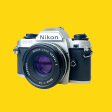 Nikon FG-20 35mm SLR Film Camera With Nikon E-Series 50mm F1.8 Cheap