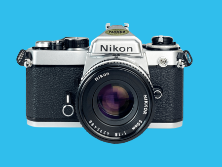 Nikon FE (Silver) 35mm SLR Film Camera With Nikkor 50mm F1.8 Lens For Discount