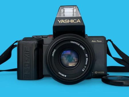 Yashica 230-AF Auto 35mm Film Camera w f1.8 50mm Lens and Flash For Discount