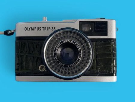 Olympus Trip 35 Green Leather Skin Point and Shoot 35mm Film Camera For Cheap