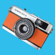 Olympus Trip 35 Orange Leather Point and Shoot 35mm Film Camera Cheap