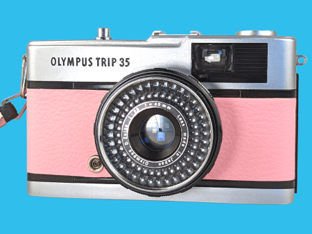 Olympus Trip 35 Pink Leather Point and Shoot 35mm Film Camera on Sale